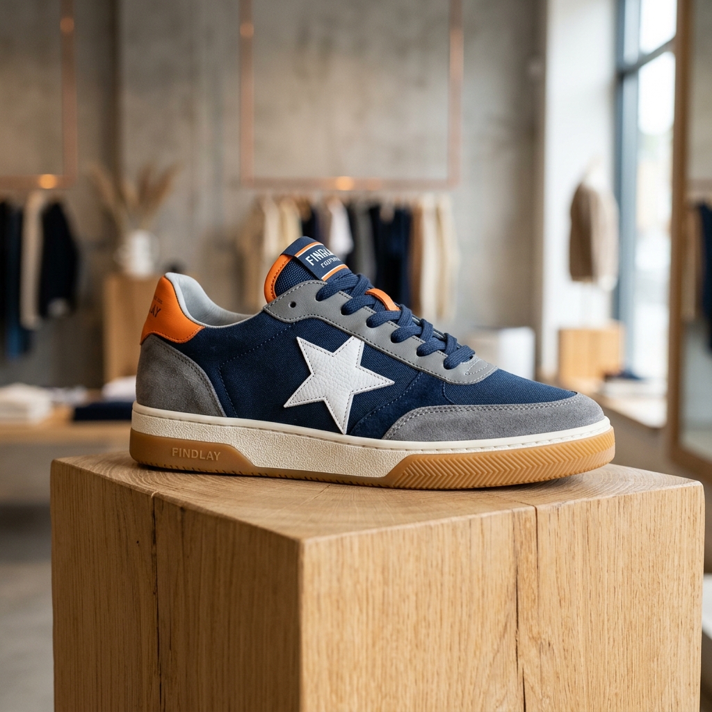 Navy Star Sneaker